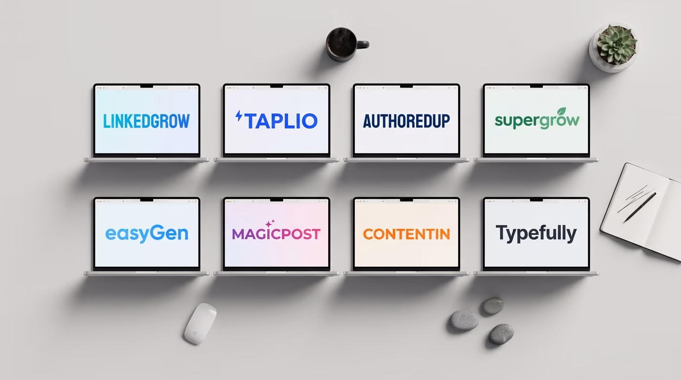 Best LinkedIn post generators 2026 - LinkedGrow, Taplio, AuthoredUp, Supergrow, EasyGen, MagicPost, ContentIn, Typefully