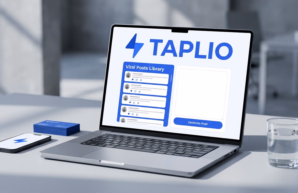 Taplio viral posts library with AI composer and lead database outreach module