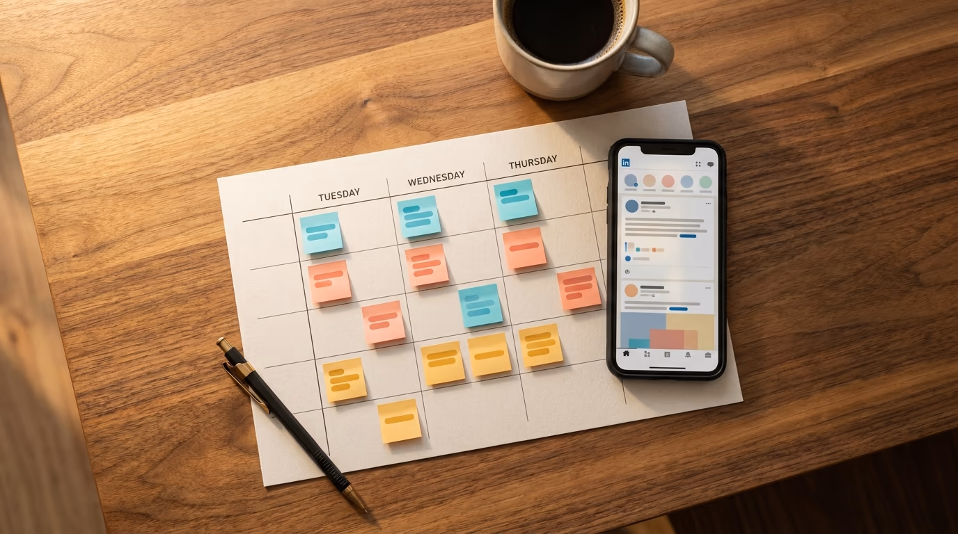 LinkedIn content strategy planning workspace