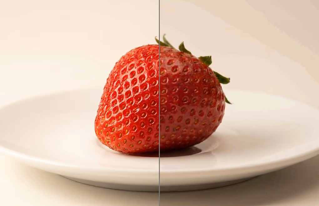 Side-by-side image quality before and after compression