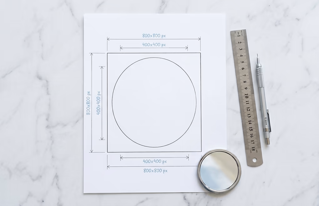 LinkedIn profile picture dimensions diagram showing 400 by 400 pixels